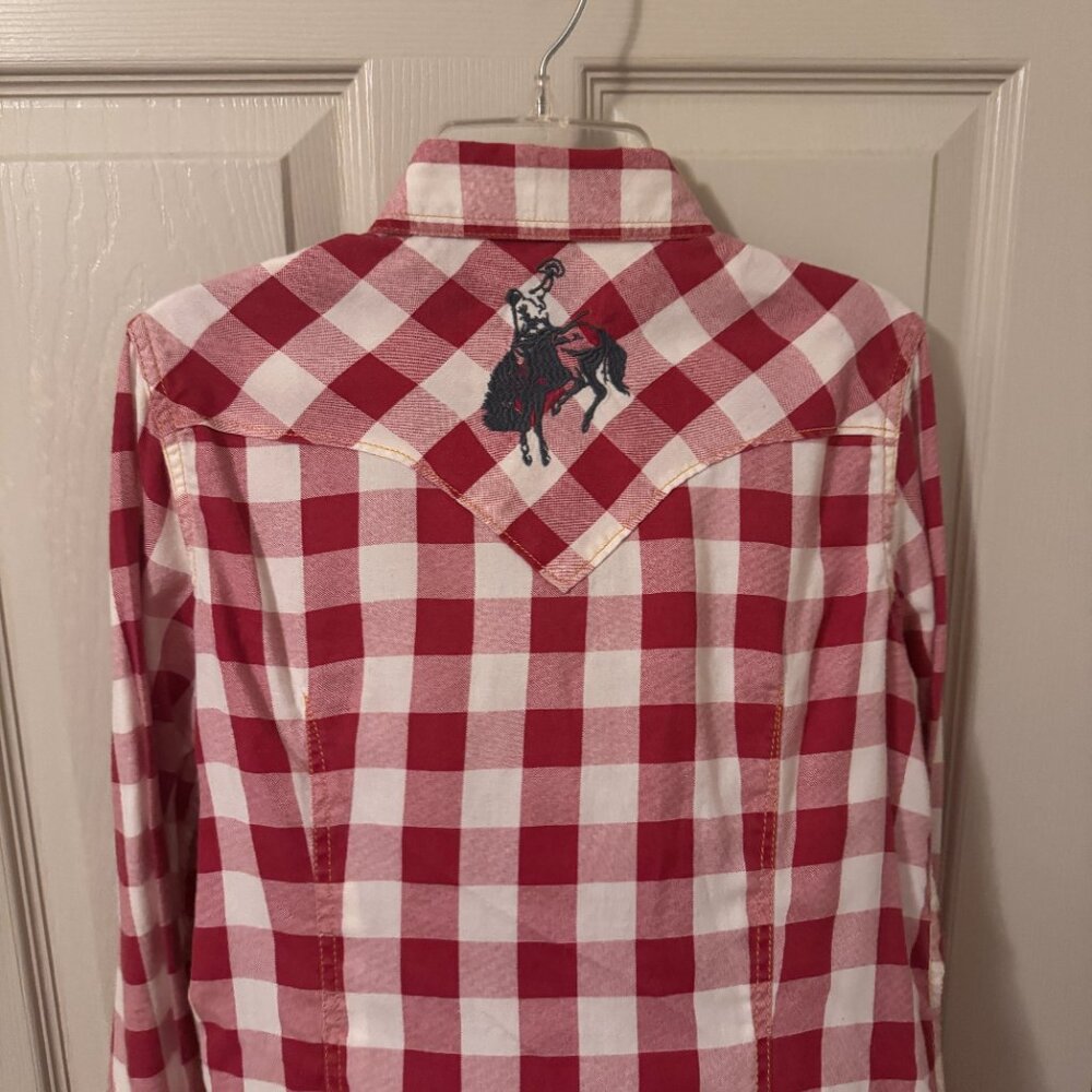 Red White Check Pearl Snap - Picture 2 of 3